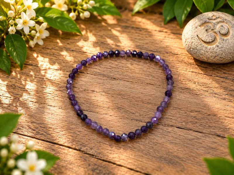 Pulsera Amatista bola facetada